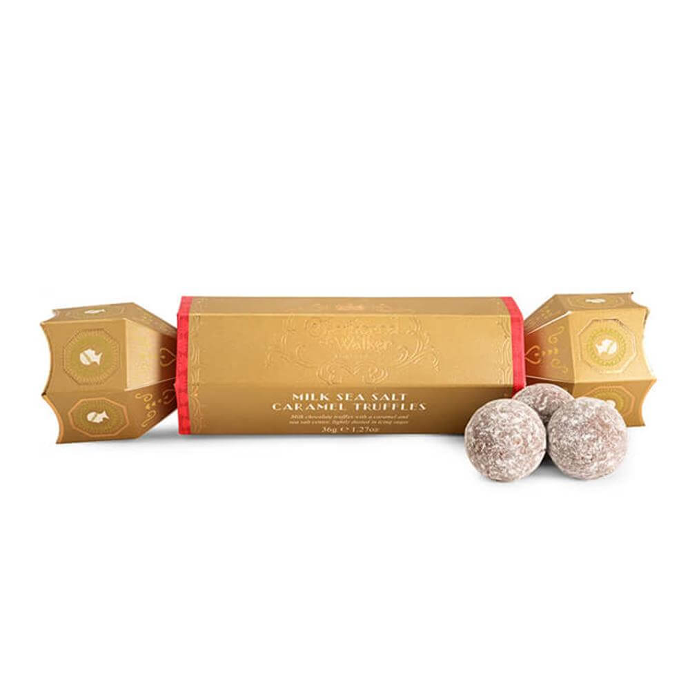 Charbonnel et Walker Gold Christmas Cracker Milk Sea Salt Caramel Truffles 36g